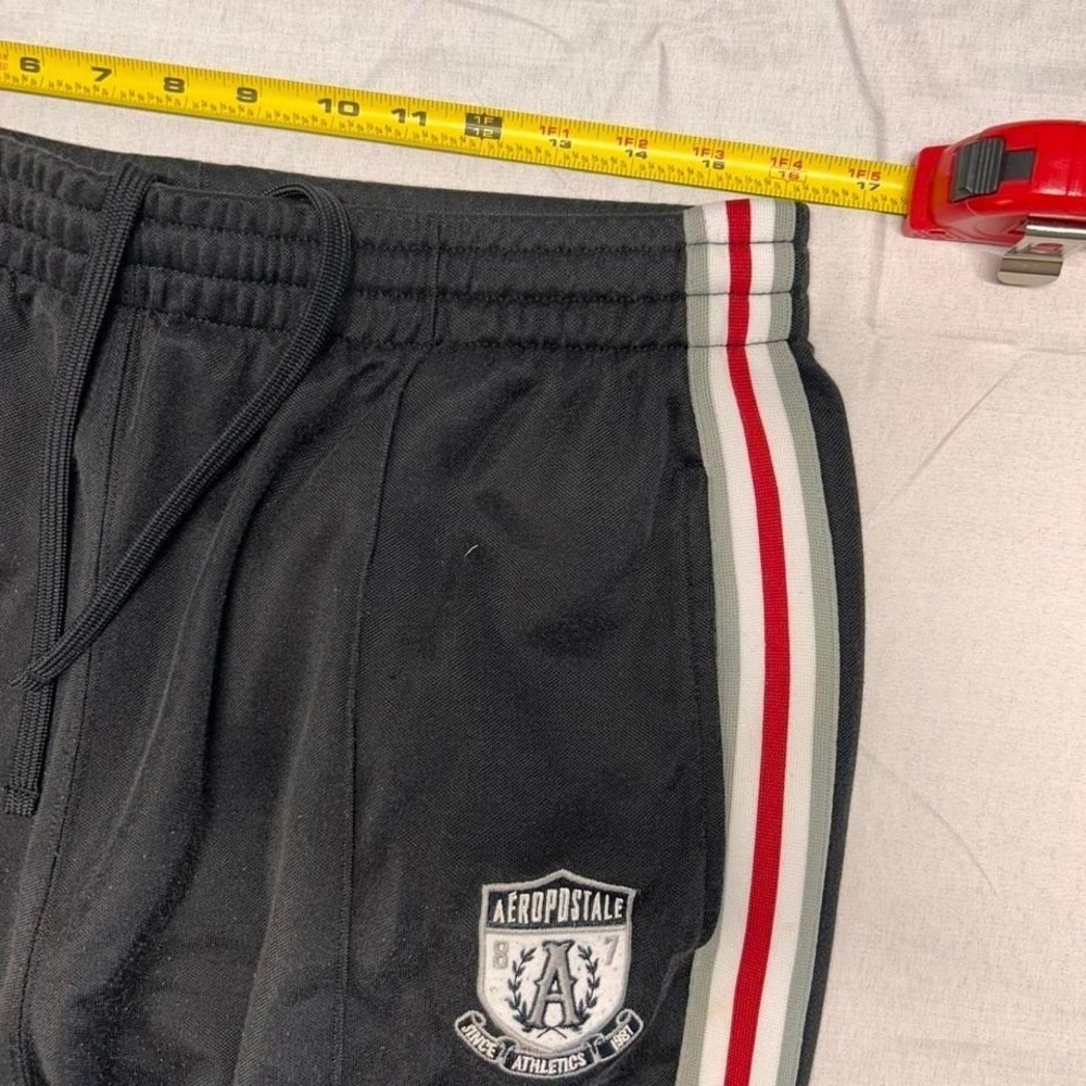 Aeropostale Black Baggy Sweatpants Red Side Stripes Pockets Y2K Tracksuit XL - Picture 5 of 6